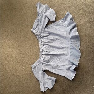 Sunday in Brooklyn Blue Flutter Sleeve Blouse